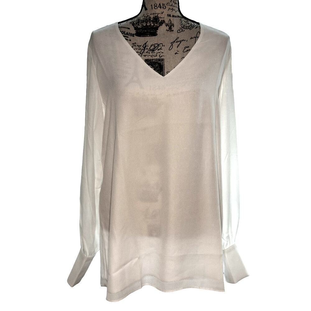 Three Eighty Two Revolve White Women's White Longsleeve Oversized Blouse S NWT